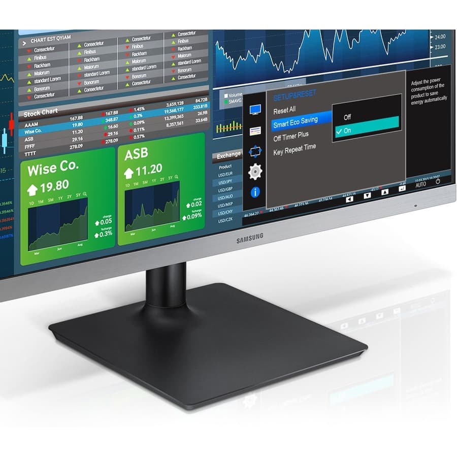 Samsung 24-inch IPS Full HD monitor with adjustable stand, HDMI, DisplayPort, DVI, and USB hub