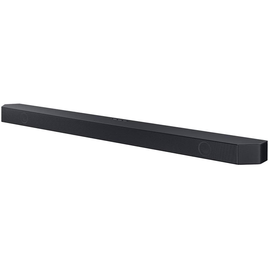 Samsung Q-Series Dolby Atmos soundbar for home theater audio with HDMI connectivity