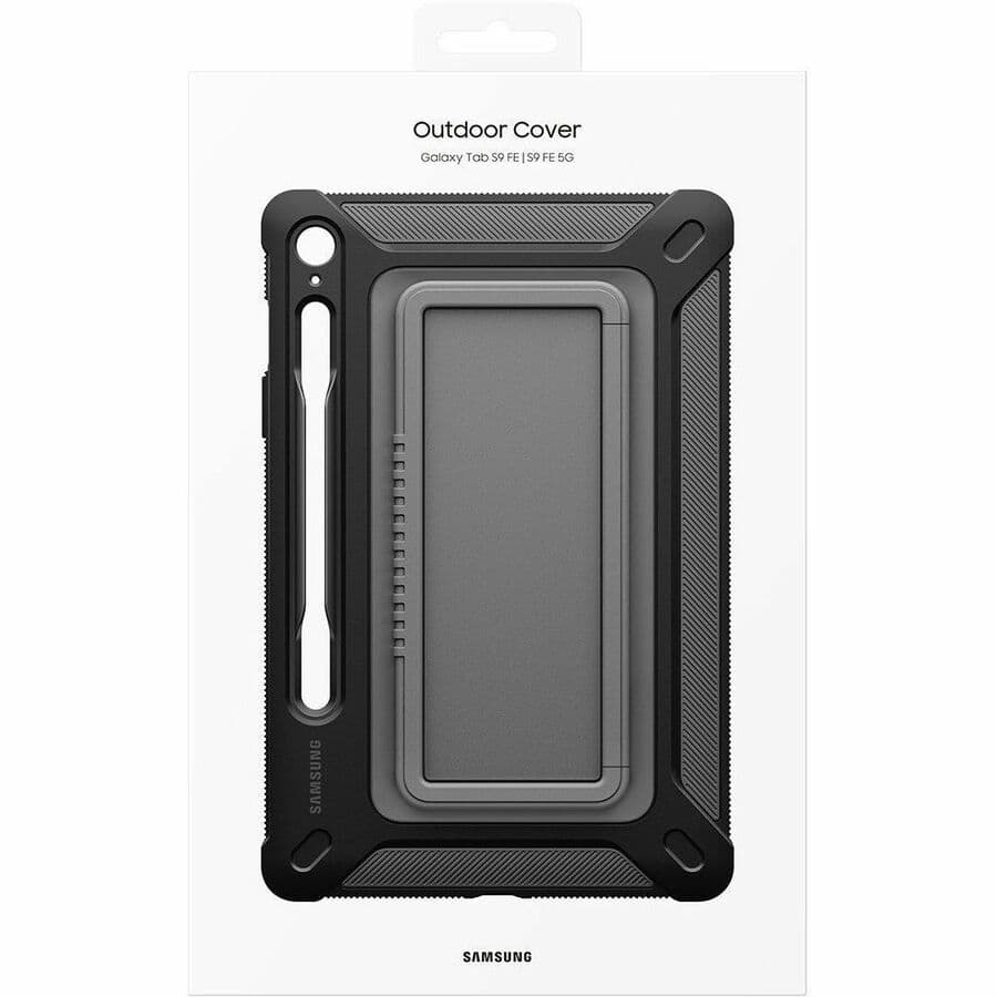 Black Samsung outdoor cover for Tab S9 FE tablet protection