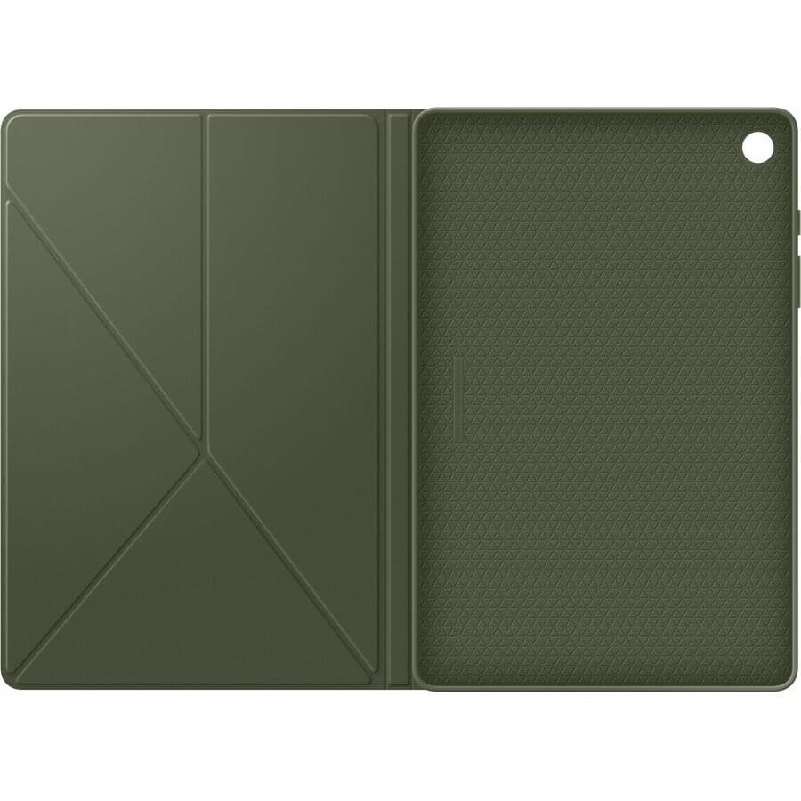 Samsung Tab A9+ Smart Book Cover in black shown in folded stand position
