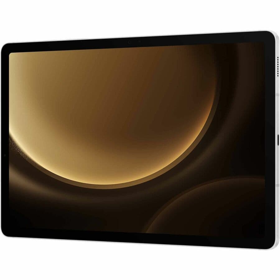 Samsung Galaxy Tab S9 FE silver tablet with 10.9-inch display, 256GB storage, and Wi‑Fi