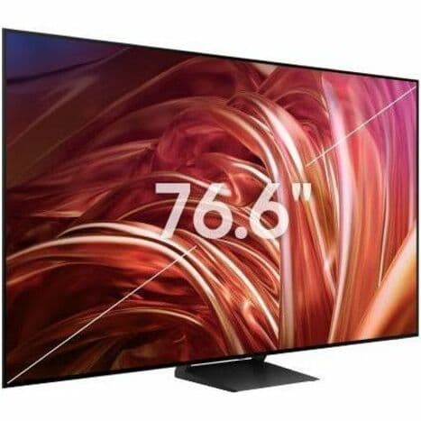 Samsung 77-inch OLED 4K smart TV with thin bezel and premium home theater display