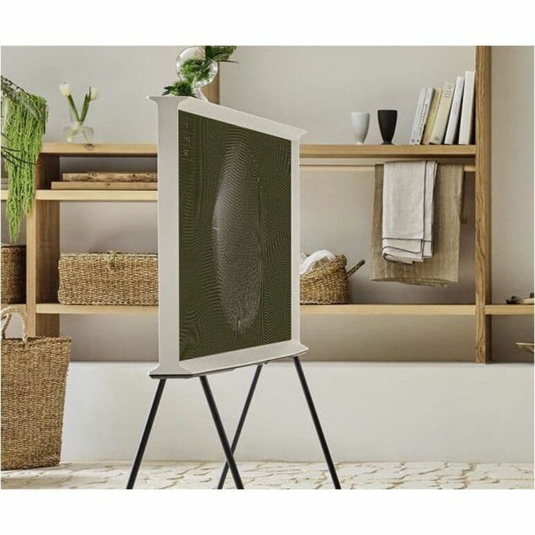Samsung 43-inch The Serif QLED 4K Smart TV with easel stand in white