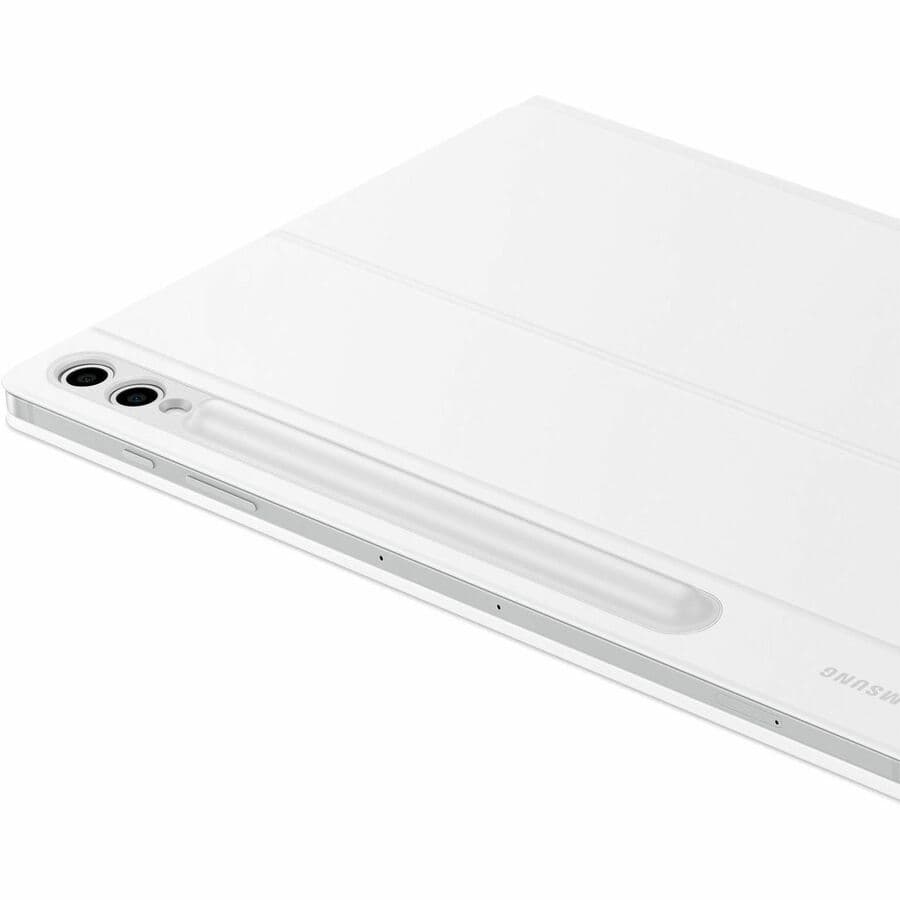 White Samsung Book Cover Keyboard for Galaxy Tab S10+ with integrated keyboard and AI Hot Key