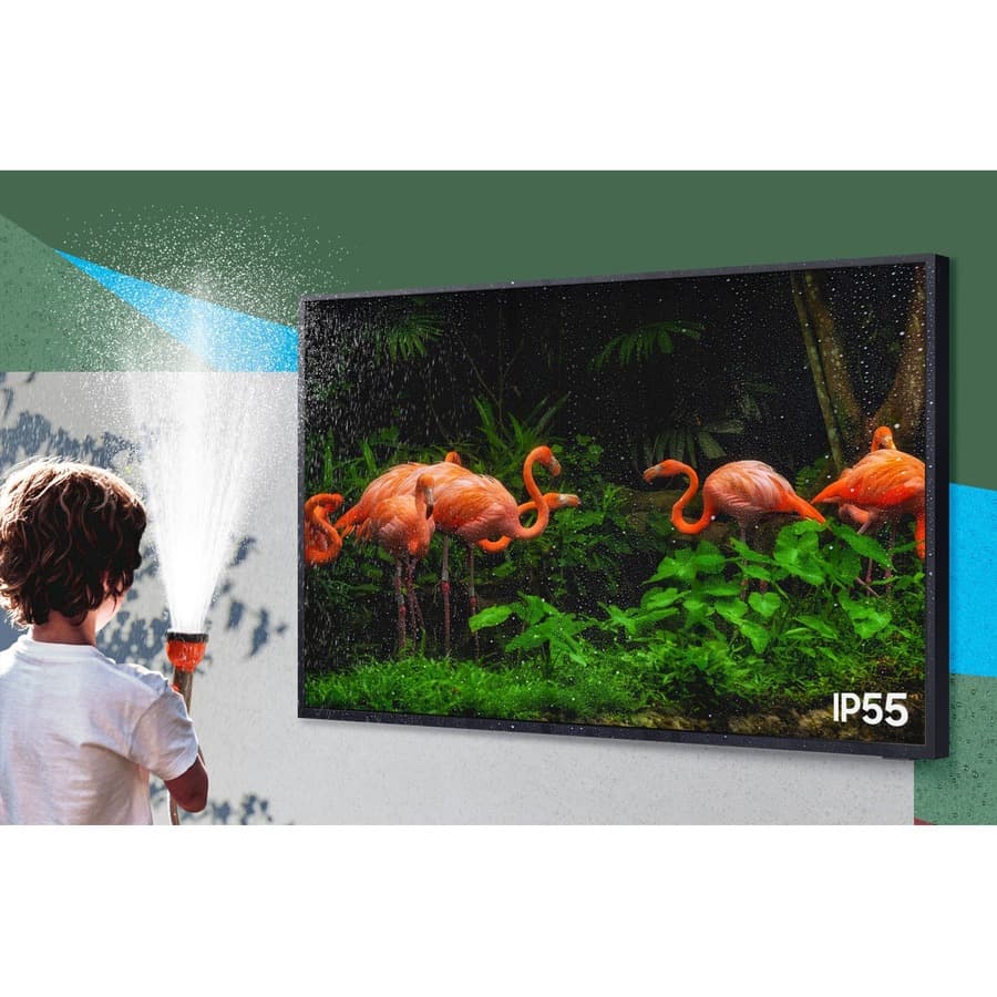 Samsung Terrace 75-inch QLED outdoor TV with 4K resolution and 2,000 nits brightness
