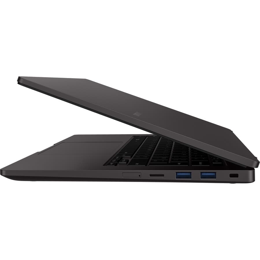 Samsung Galaxy Book2 Business 14 graphite laptop with Intel Core i7-1260P, 16 GB memory, and 512 GB storage