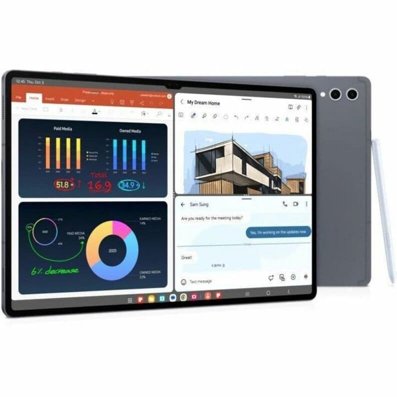 Galaxy Tab S10+ Moonstone Gray business tablet with 12.4-inch display and 512 GB storage