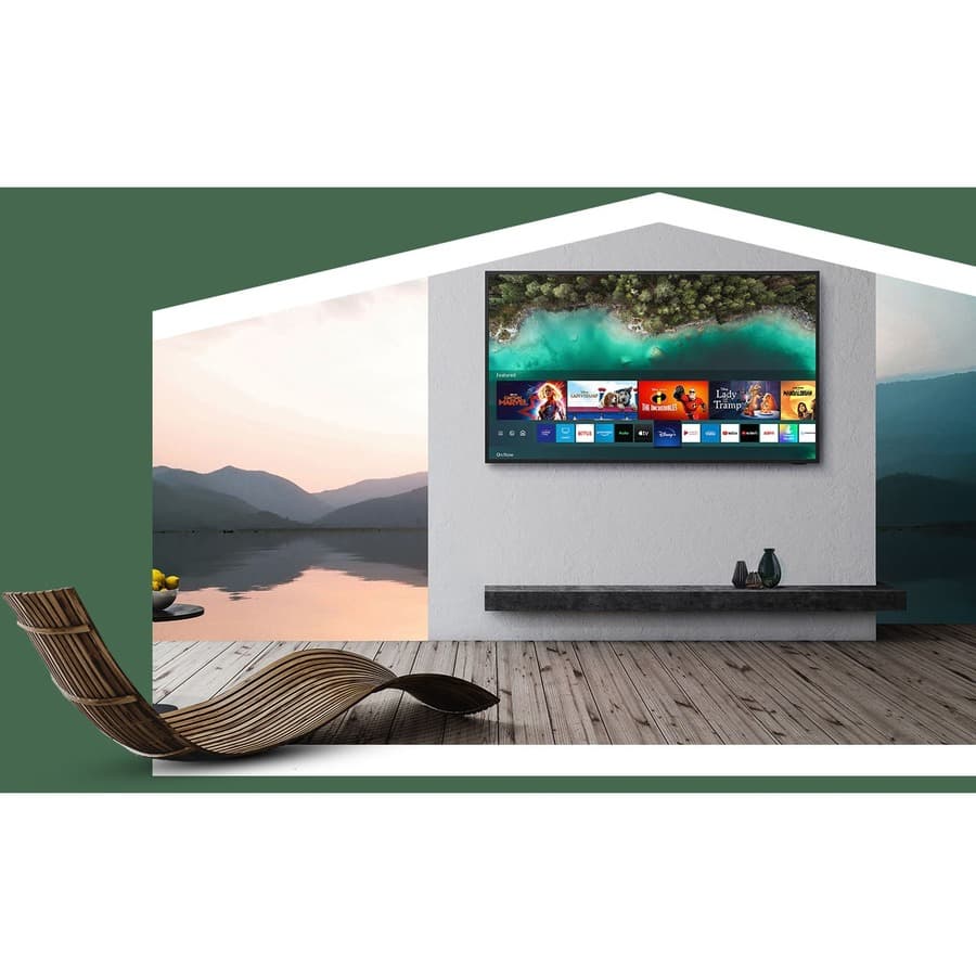 Samsung Terrace 75-inch QLED outdoor TV with 4K resolution and 2,000 nits brightness
