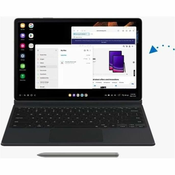 Samsung Galaxy Tab S9 FE commercial tablet in gray with 10.9-inch display