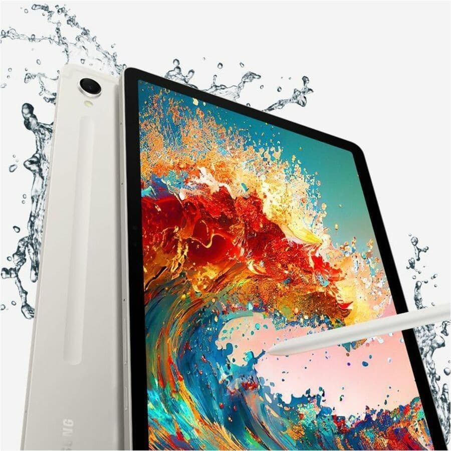 Samsung Galaxy Tab S9 tablet with 11-inch AMOLED display, 128GB storage, and 8GB memory