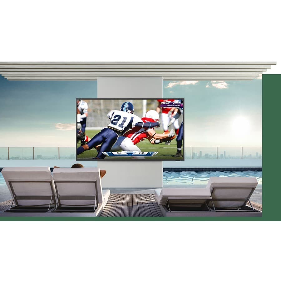 Samsung Terrace 75-inch QLED outdoor TV with 4K resolution and 2,000 nits brightness