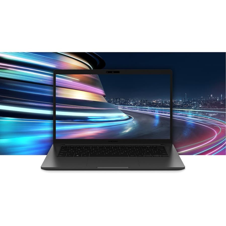 Samsung Galaxy Book2 Business 14-inch graphite laptop with Intel Core i7-1270P, 16 GB RAM, and 512 GB SSD