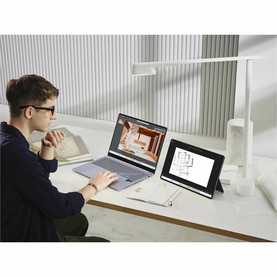 Samsung Galaxy Book4 Edge 14-inch laptop in Sapphire Blue with slim portable design