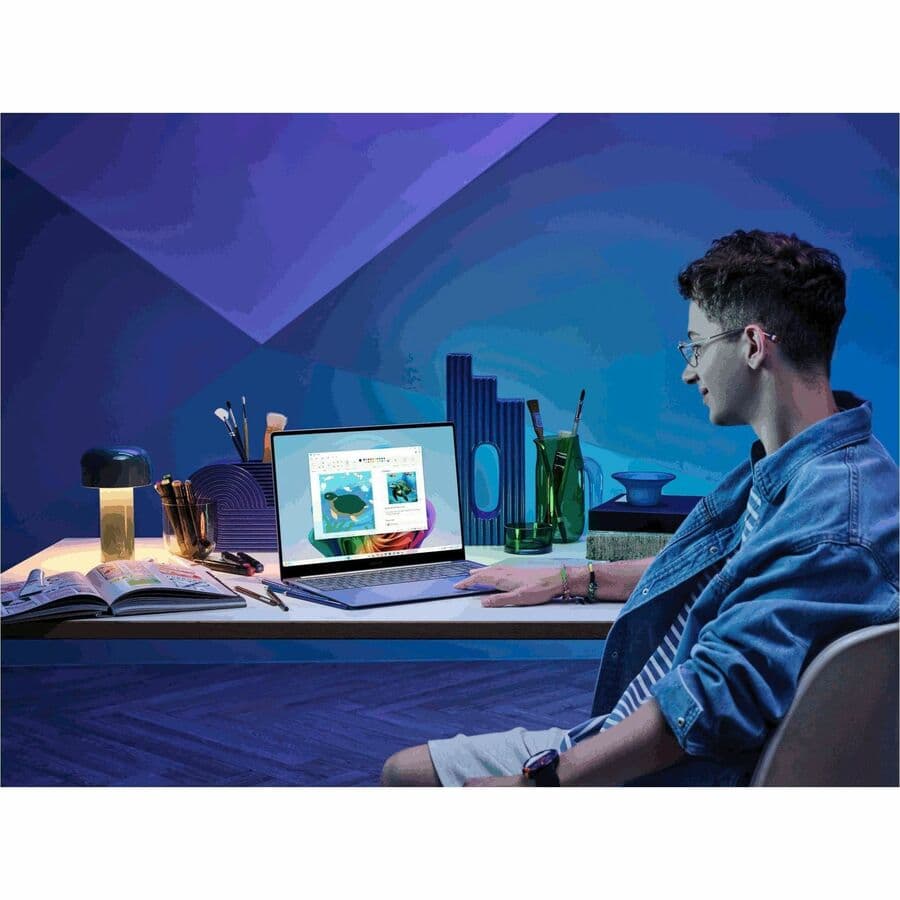 Samsung Book4 Edge 15.6-inch Sapphire Blue laptop with 16 GB RAM and 512 GB SSD