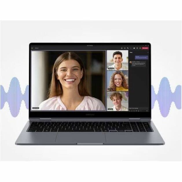 Samsung Galaxy Book4 360 15.6-inch 2-in-1 notebook in Moonstone Gray with touchscreen display