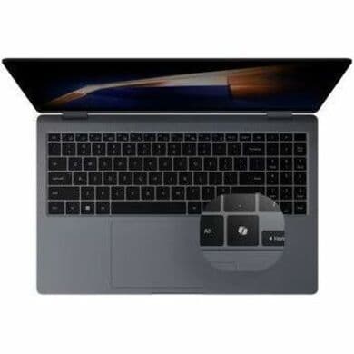 Samsung Galaxy Book4 360 15.6-inch 2-in-1 notebook in Moonstone Gray with touchscreen display