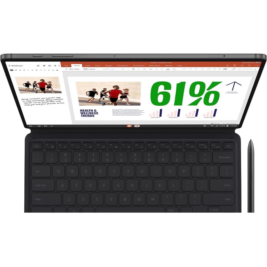 Samsung Galaxy Tab S7 business tablet in black with 128 GB storage and Wi-Fi connectivity