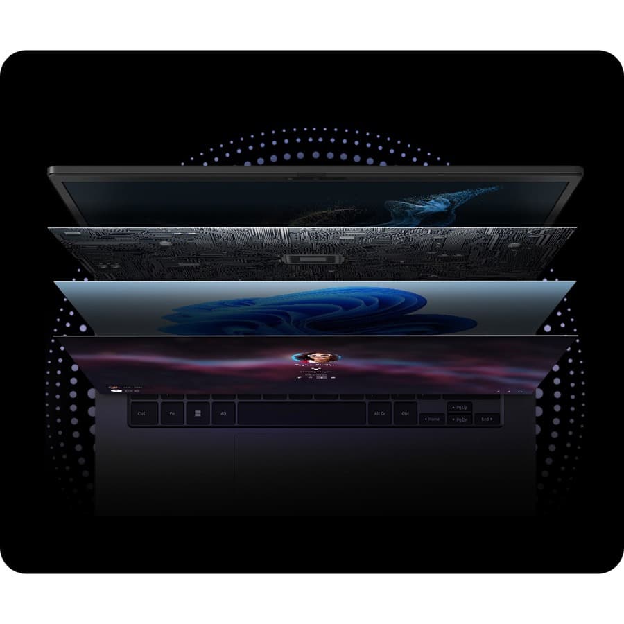 Samsung Galaxy Book2 Business 14-inch graphite laptop with Intel Core i7-1270P, 16 GB RAM, and 512 GB SSD