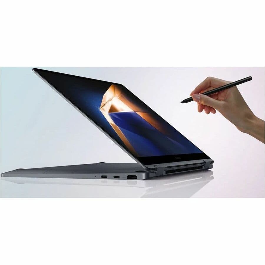 Samsung Galaxy Book4 360 15.6-inch 2-in-1 notebook in Moonstone Gray with touchscreen display