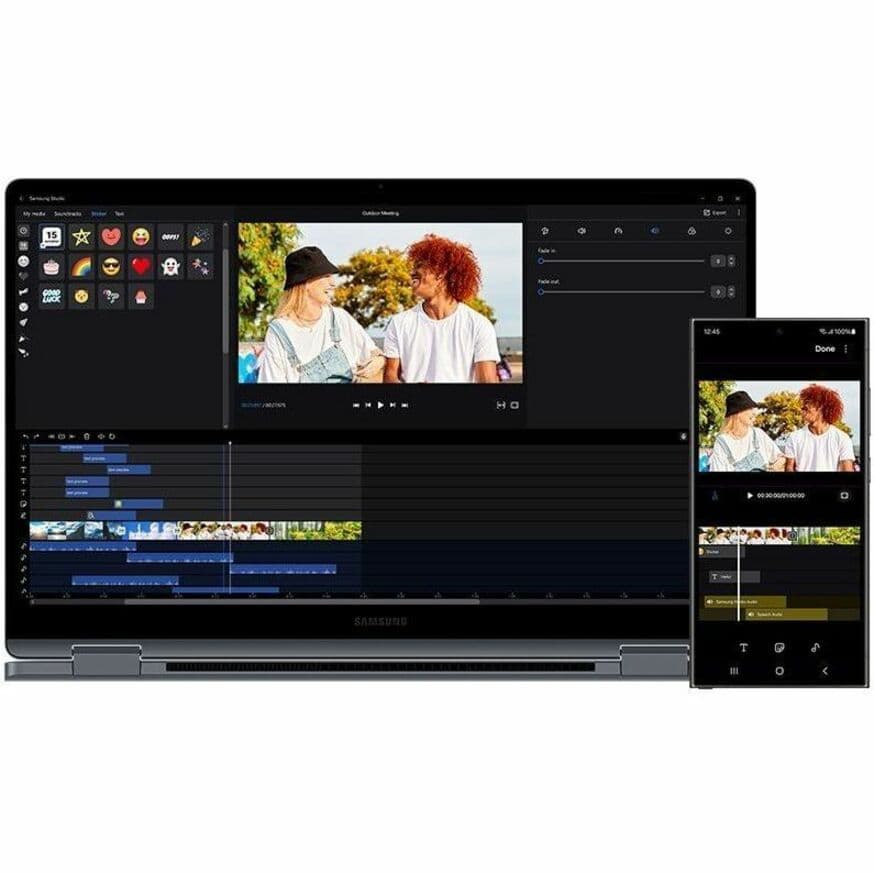 Samsung Galaxy Book4 360 15.6-inch 2-in-1 laptop in gray with Core i5, 16 GB RAM, and SSD