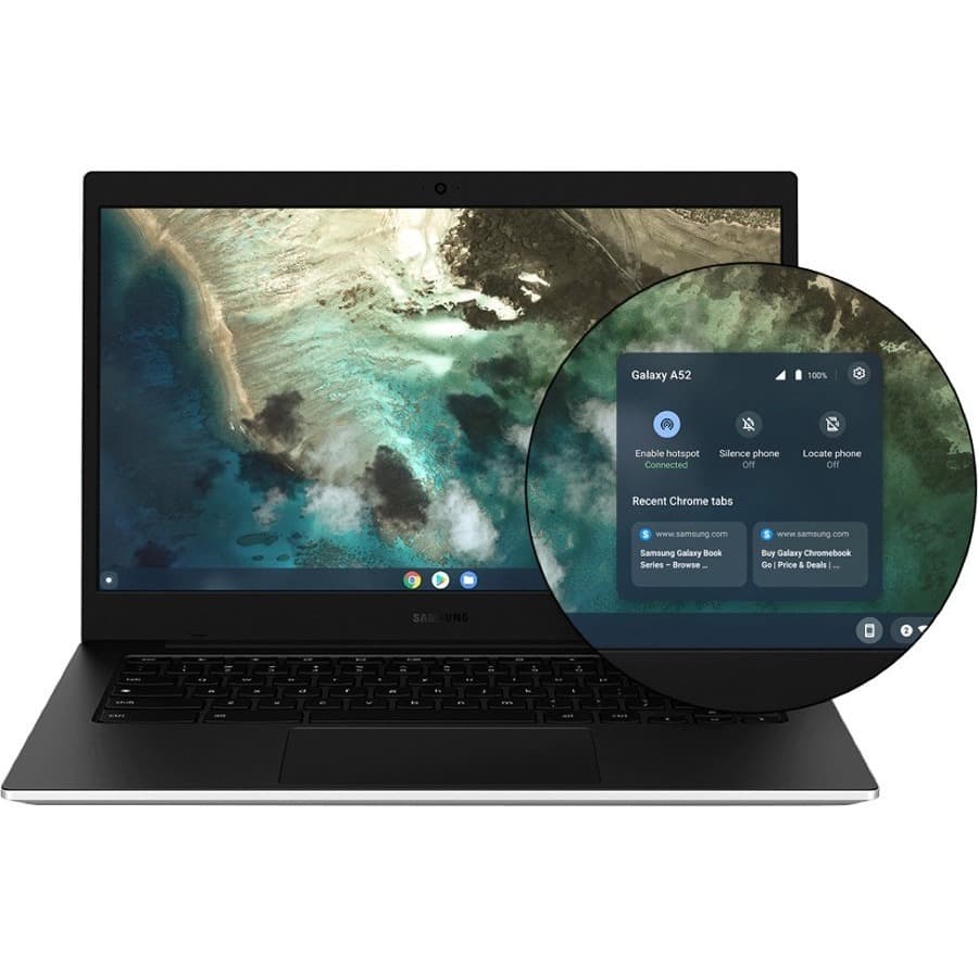 Samsung Galaxy Chromebook Go with 14 inch display for portable Chrome OS productivity