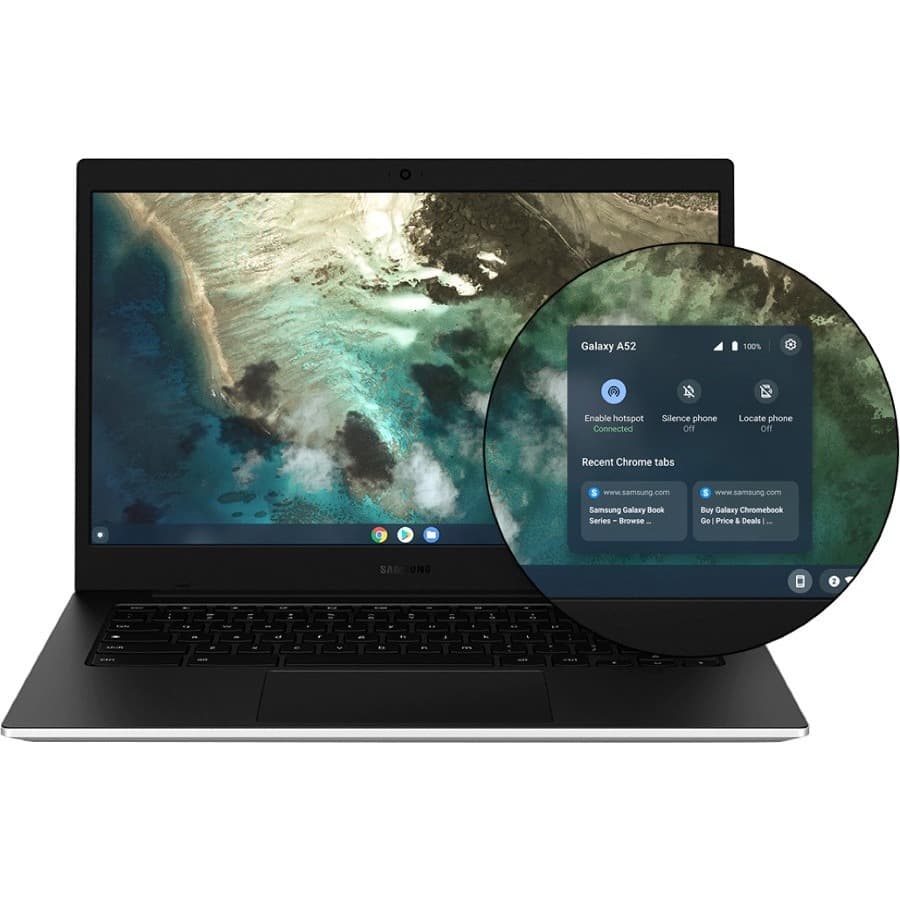 Samsung 14 inch Galaxy Chromebook Go with Intel Celeron N4500 and 64 GB storage