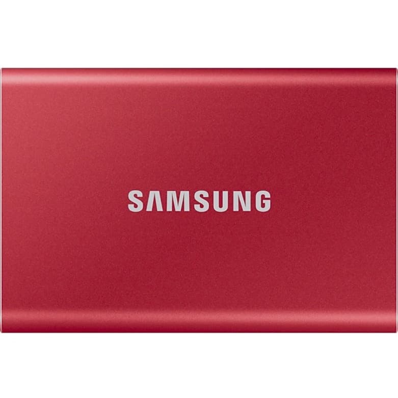 Samsung T7 Portable SSD 2TB red external drive with USB 3.2 connectivity