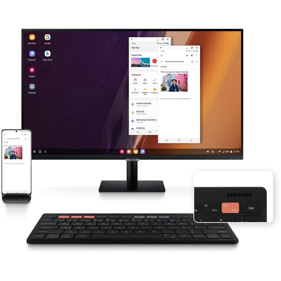 Samsung Tab Smart Keyboard in black with Bluetooth wireless connectivity for tablet productivity