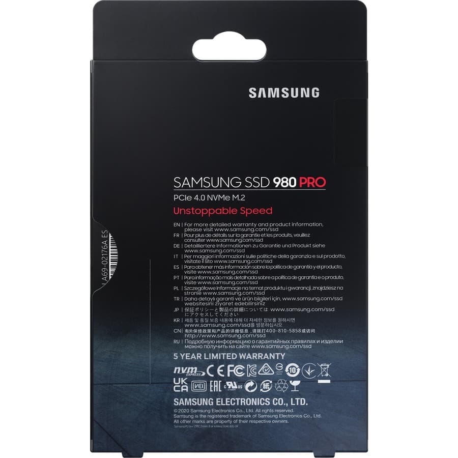 Samsung 980 PRO 2TB M.2 NVMe PCIe SSD internal storage drive