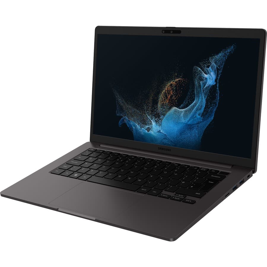 Samsung Galaxy Book2 Business 14-inch graphite laptop with Intel Core i7-1270P, 16 GB RAM, and 512 GB SSD