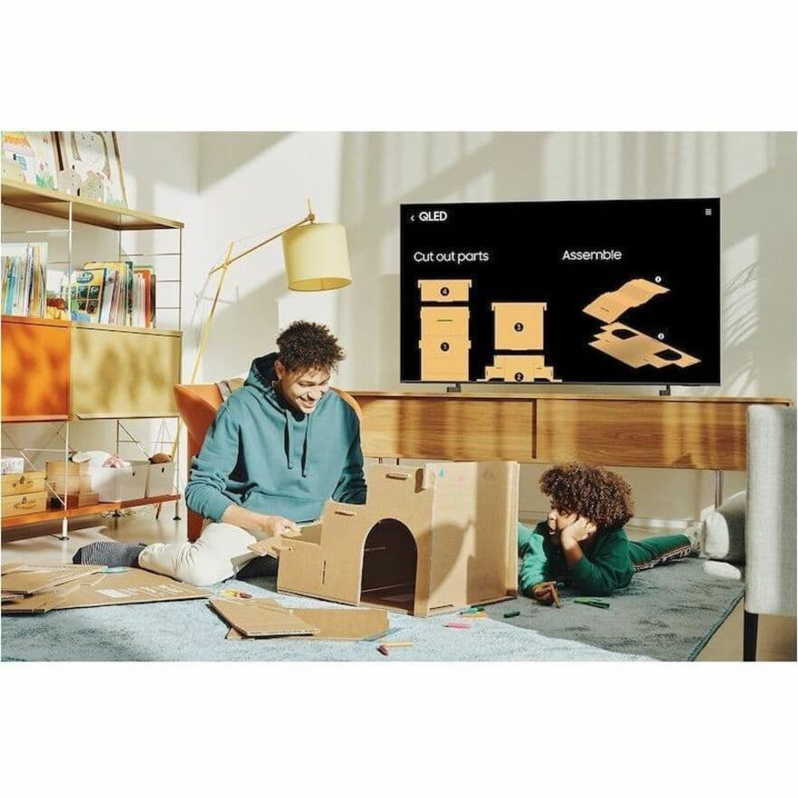 Samsung 85-inch Q60B QLED 4K smart TV with thin bezel and large screen