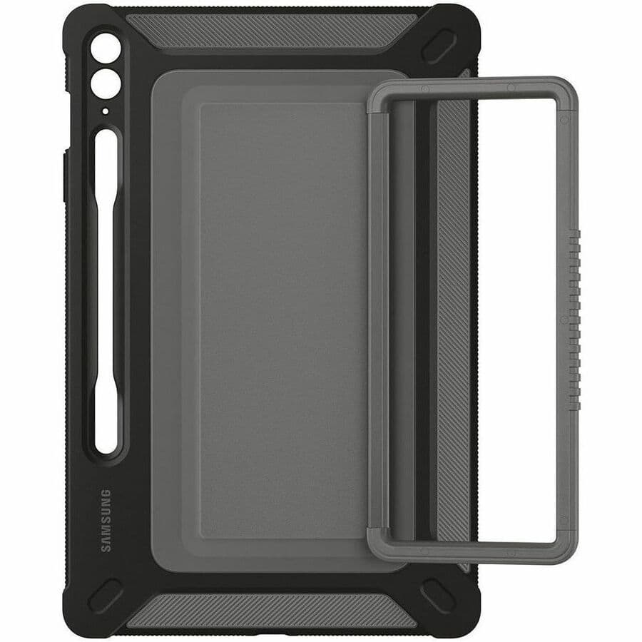 Black Samsung outdoor cover for Tab S9 FE+ tablet protection