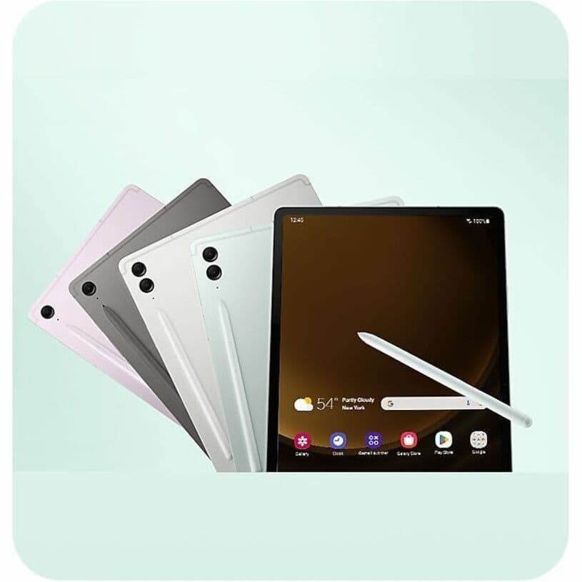Samsung Galaxy Tab S9 FE 128GB silver tablet with Wi-Fi 6 and S Pen support