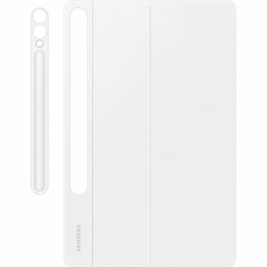 White Samsung Book Cover Keyboard for Galaxy Tab S10+ with integrated keyboard and AI Hot Key