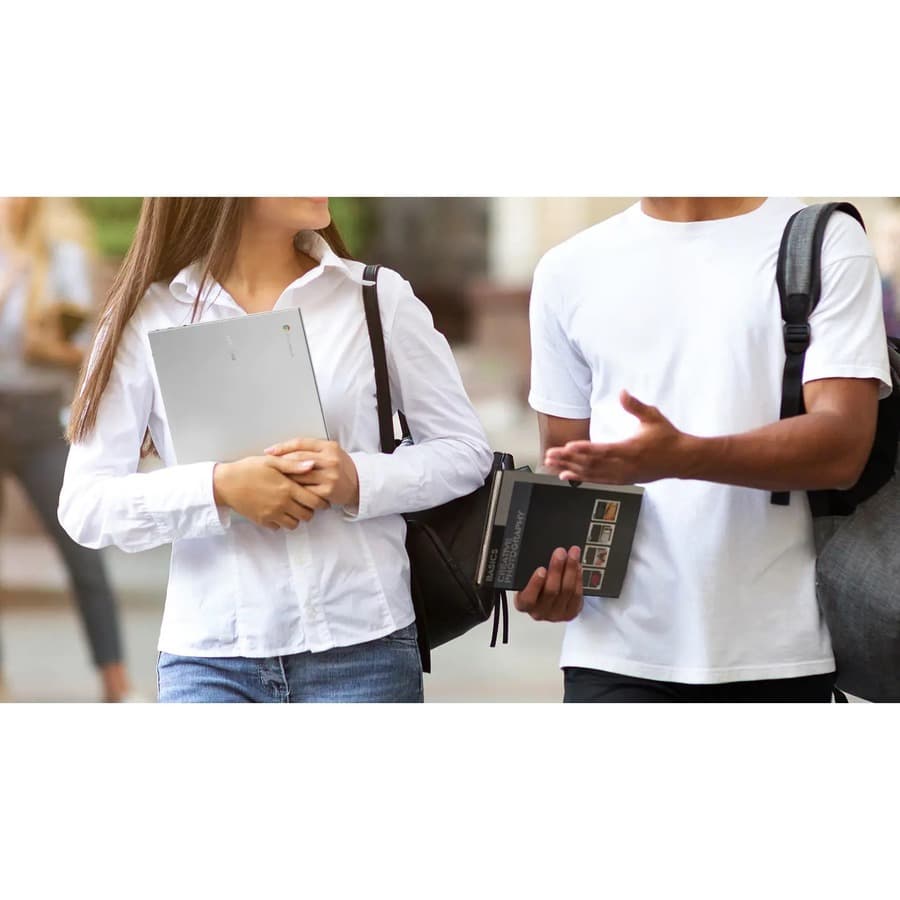 Samsung Galaxy Chromebook Go silver commercial notebook with 11.6-inch display