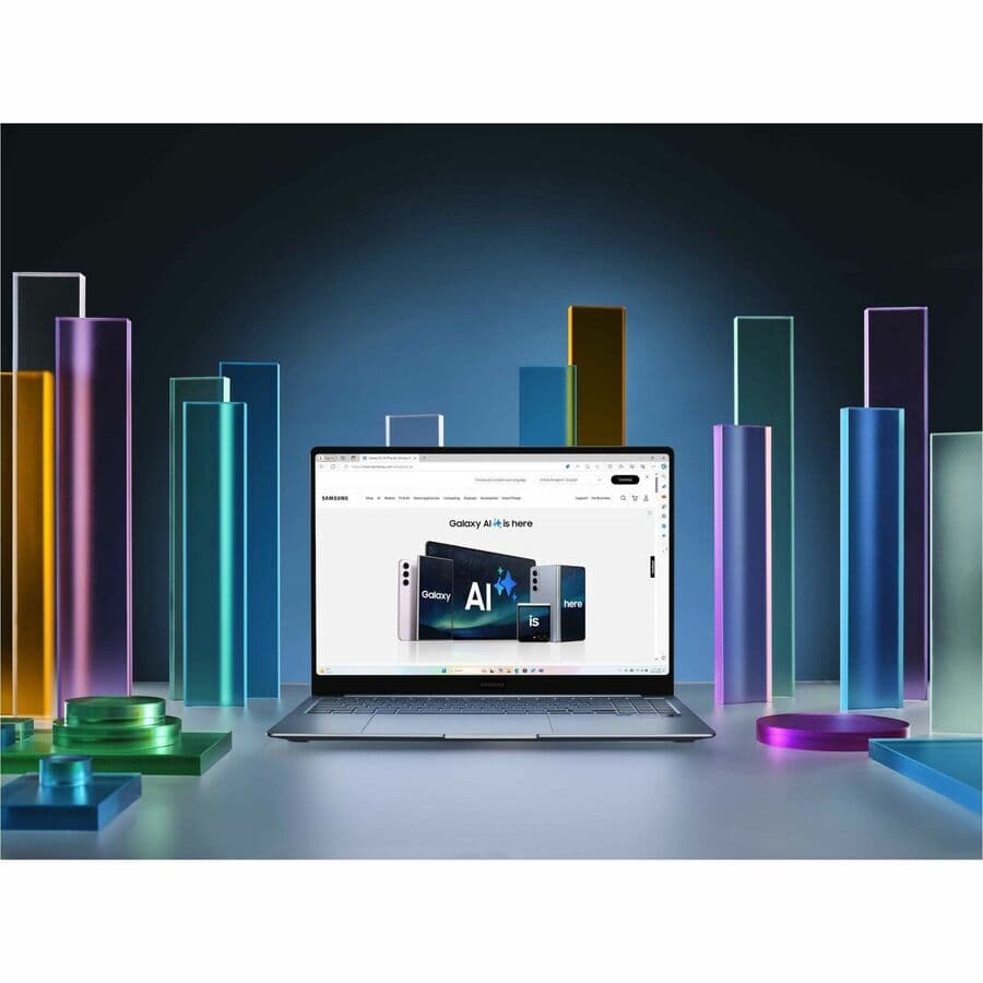 Samsung Galaxy Book4 Edge 14-inch laptop in Sapphire Blue with slim portable design