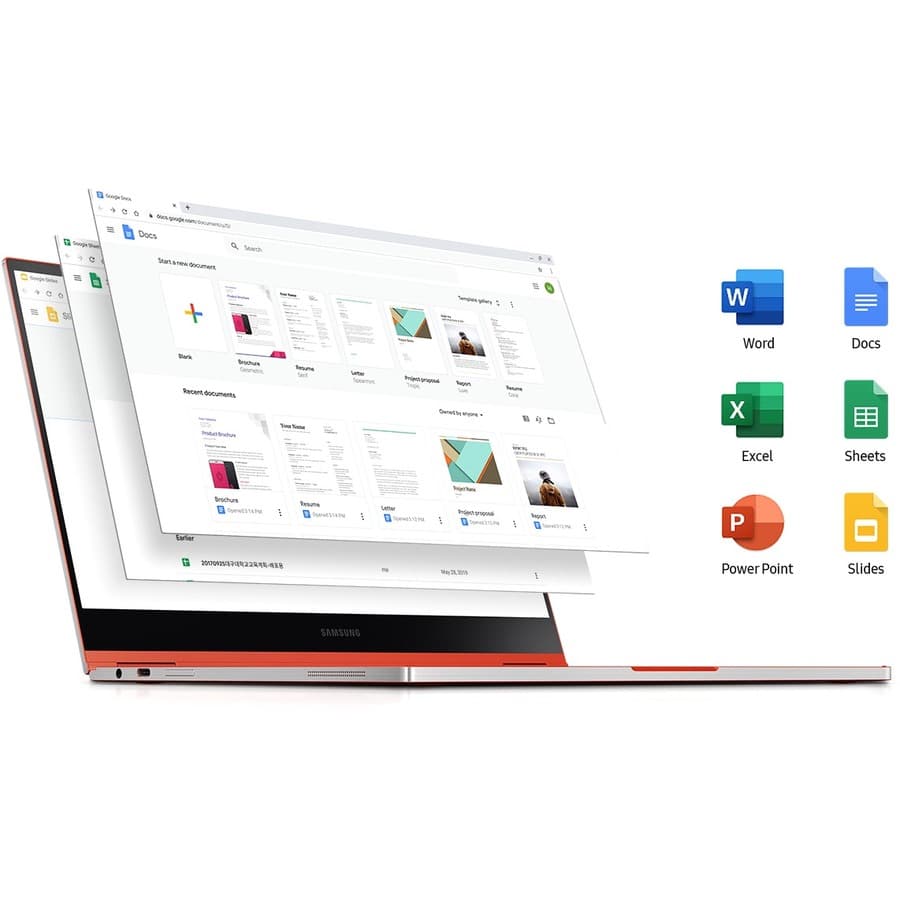 Samsung Galaxy Chromebook in Fiesta Red with Intel Core i5-10210U and 13.3-inch display