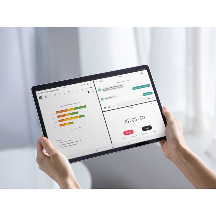 Samsung Galaxy Tab S7 business tablet in black with 128 GB storage and Wi-Fi connectivity