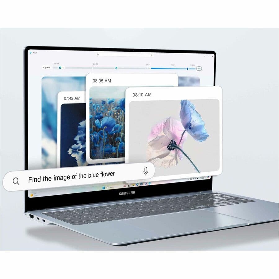 Samsung Galaxy Book4 Edge 14-inch laptop in Sapphire Blue with slim portable design