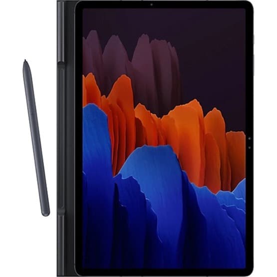 Black Samsung book cover for Galaxy Tab S7+/S8+ tablet