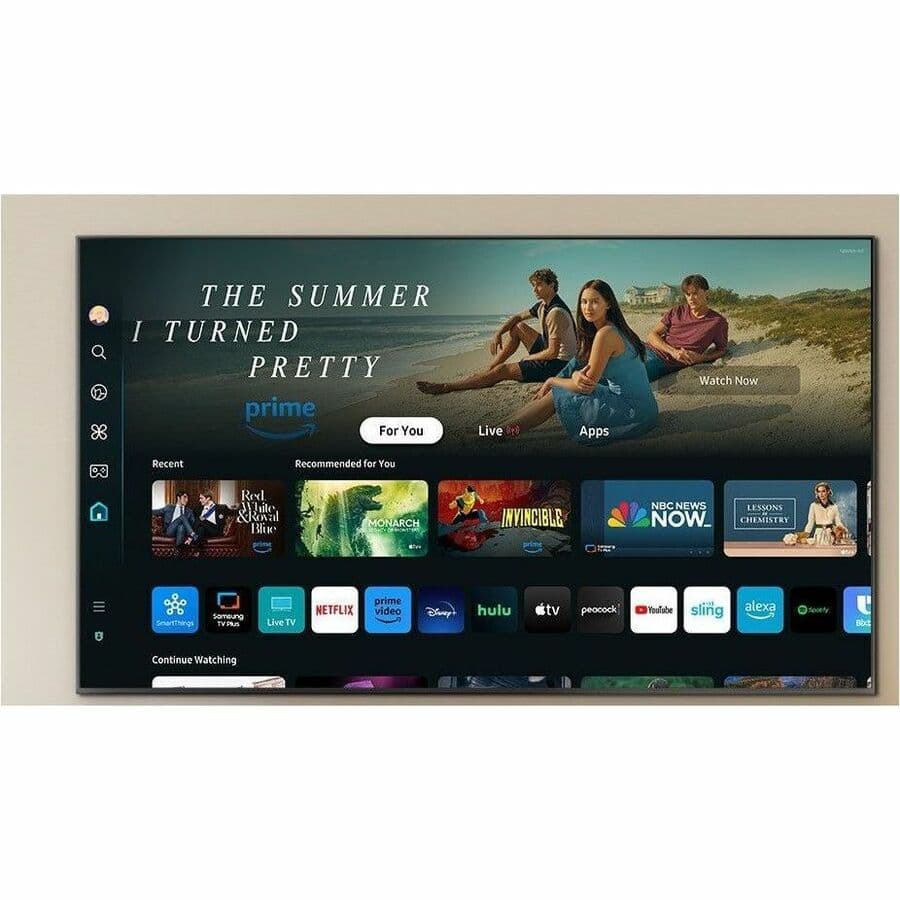 Samsung 85-inch QLED 4K smart TV with Quantum HDR and slim black bezel