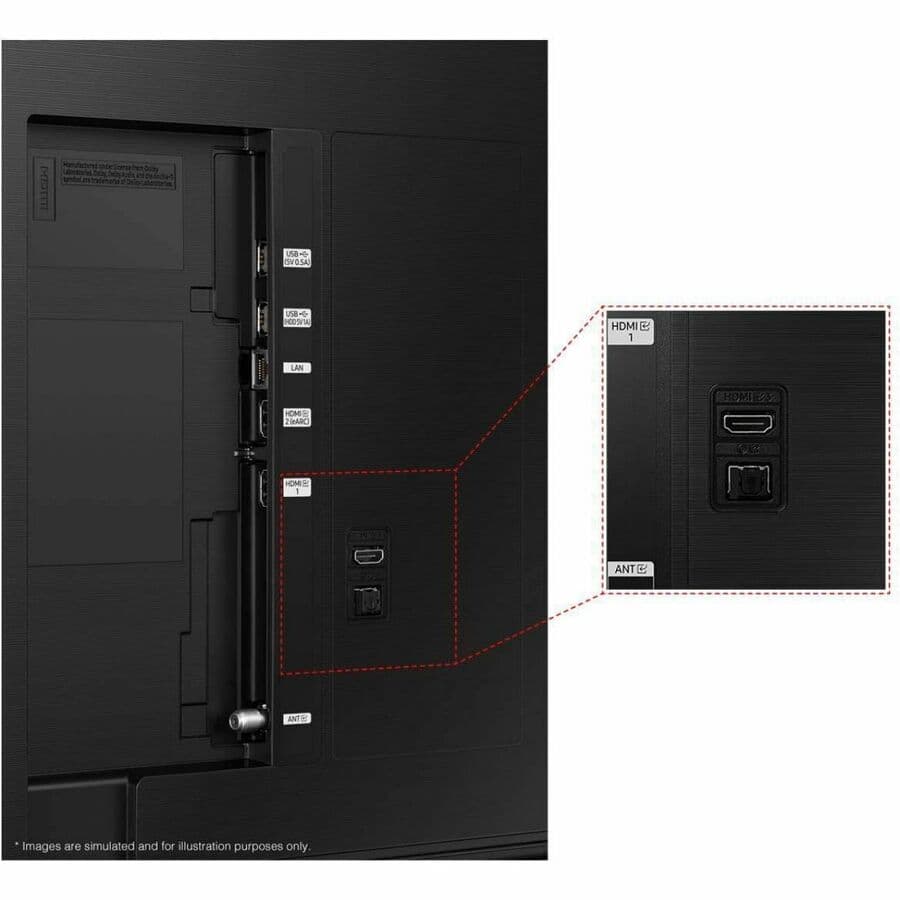 Samsung 55-inch DU8000 Crystal UHD 4K smart TV with slim black bezel