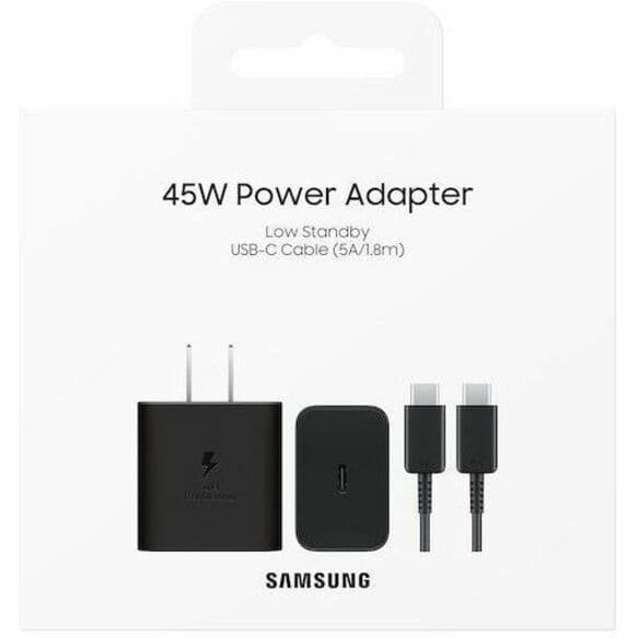 Black Samsung 45W USB-C cable for charging compatible mobile devices