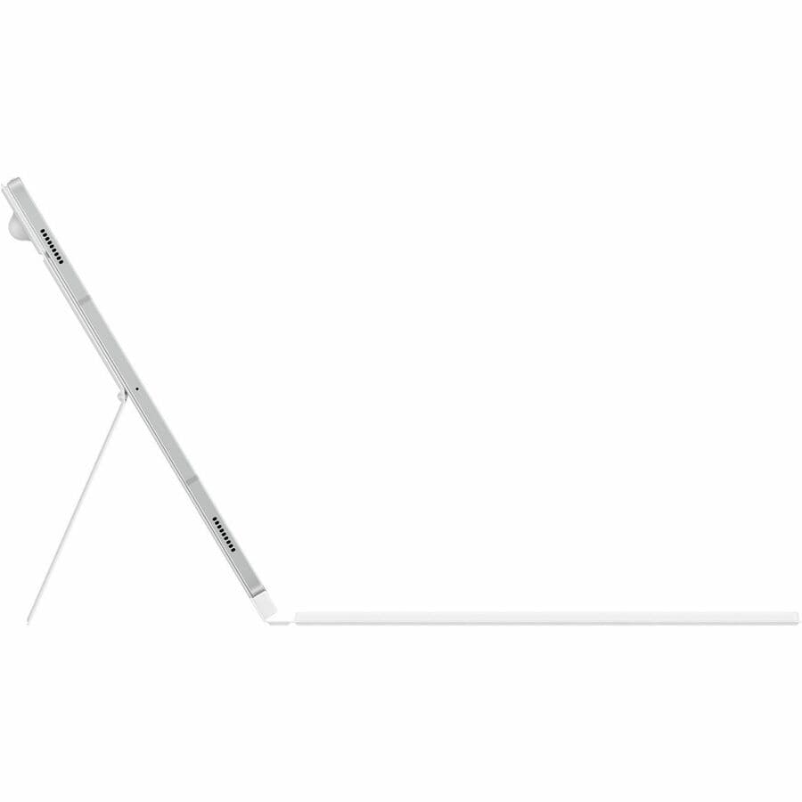 White Samsung Book Cover Keyboard for Galaxy Tab S10+ with integrated keyboard and AI Hot Key