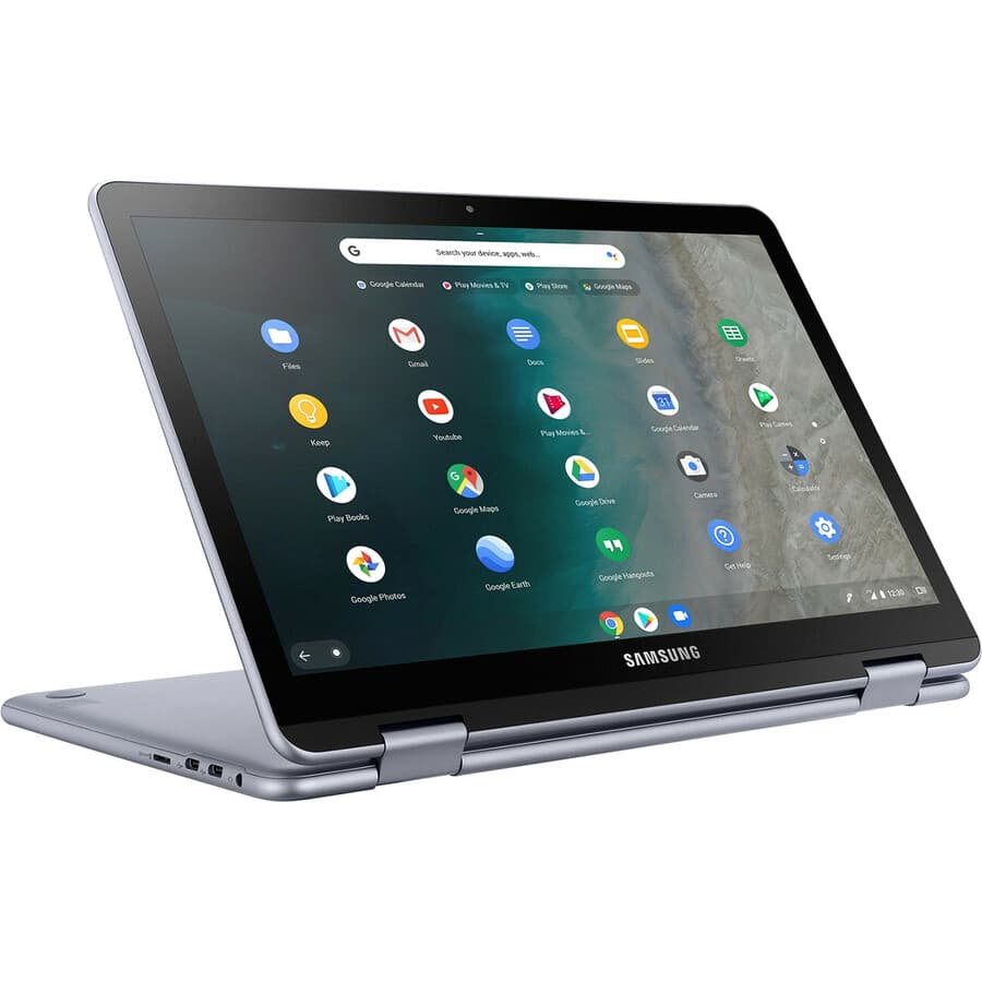 Samsung Chromebook Plus commercial 2-in-1 laptop in stealth finish with 360-degree hinge and LTE support