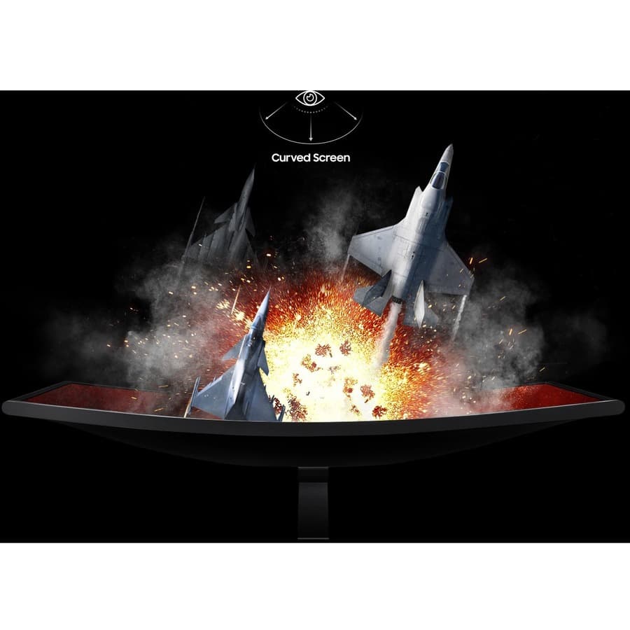 Samsung 24-inch curved gaming monitor with Full HD display and slim black bezel