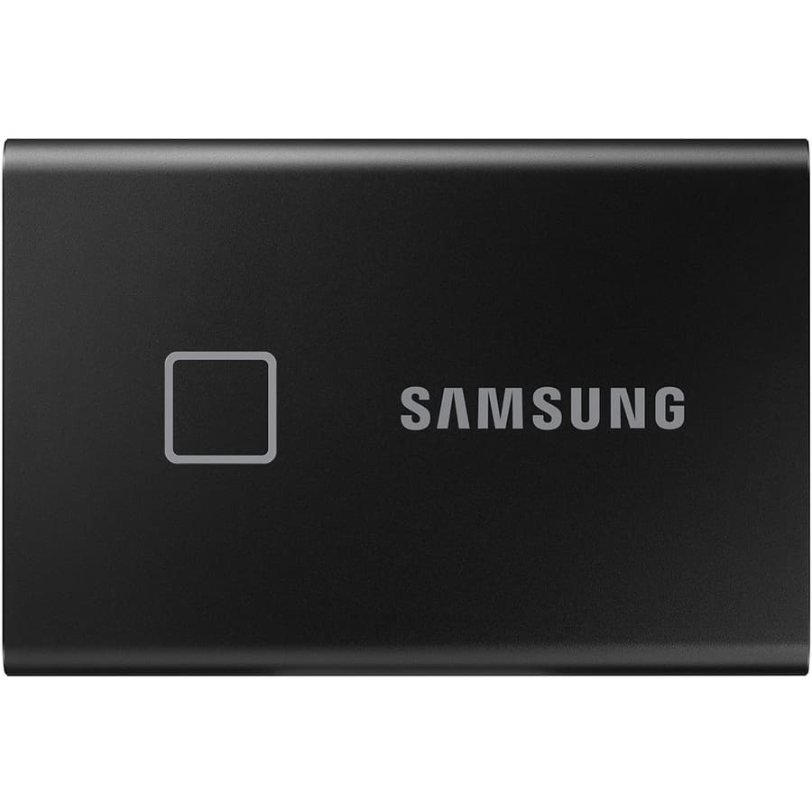Samsung T7 Touch 2TB portable SSD in black with fingerprint security