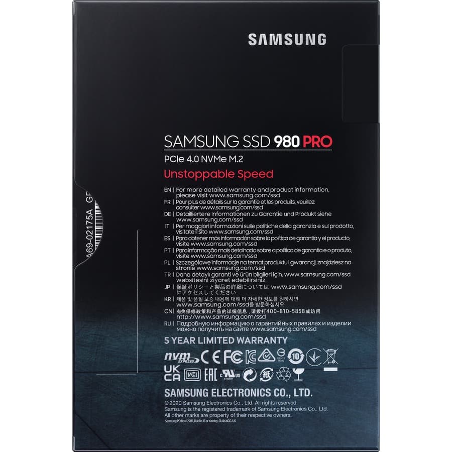 Samsung 980 PRO 2TB M.2 NVMe PCIe SSD internal storage drive