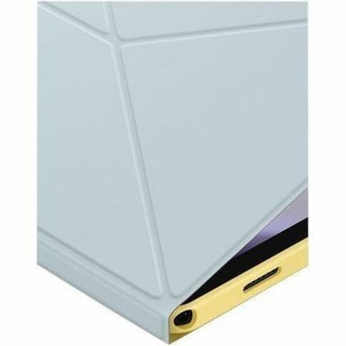 Blue Samsung Tab A9+ Smart Book Cover fitted to tablet