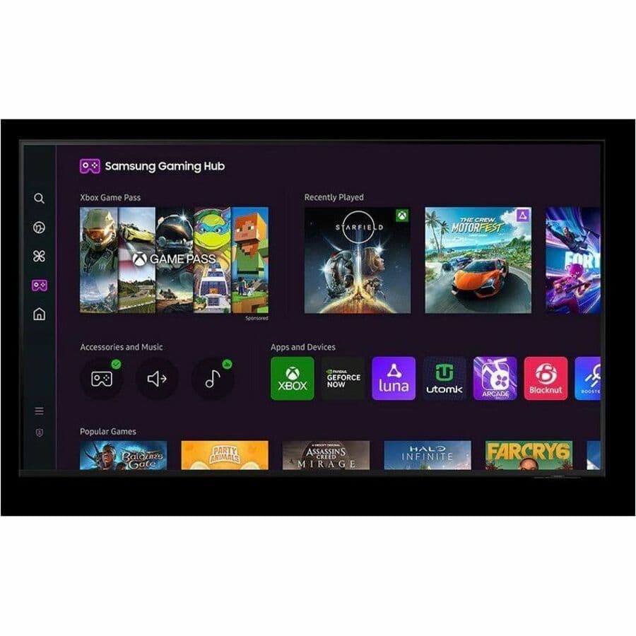 Samsung 85-inch QLED 4K smart TV with Quantum HDR and slim black bezel